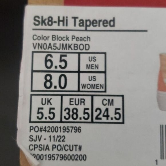 New Vans Sk8 Hi Peach Pink High Tops Platform Sneakers Skater Festival Girly - Picture 10 of 10